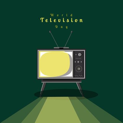 World television day illustration vector... | Premium Vector #Freepik #vector #poster #vintage #design #technology Television Day Poster, Tv Illustration, Watching Tv Illustration, Tv Reflection, Television Drawing Illustration, Retro Tv Illustration, Christmas Pattern Background, Award Poster, Plant Background