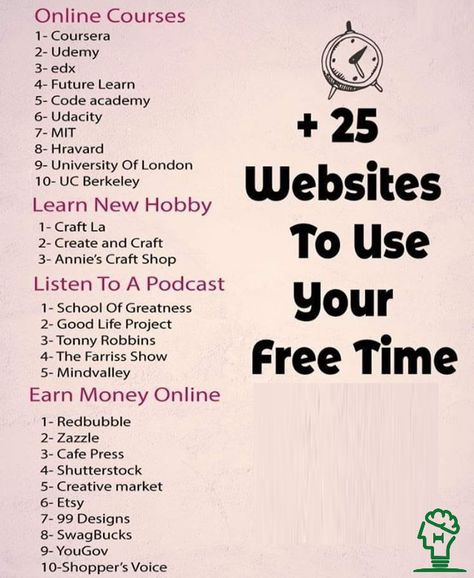 Freetime Activities, Hacking Websites, Student Life Hacks, Life Hacks Computer, Life Hacks Websites, Productive Things To Do, Vie Motivation, Learning Websites, Money Life Hacks