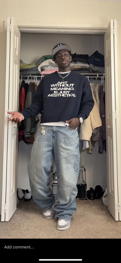 Streetwear Fashion Masc, Summer Fits Black Men Streetwear, Indie Streetwear Fashion, Street Wear Guys, Winter Masc Outfits, Baggy Clothes Aesthetic Men, Y2k Aesthetic Outfits Men, Fit Inspo Baggy Clothes, London Street Wear