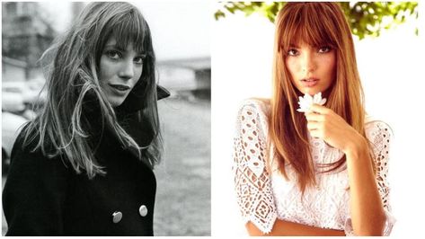 Jane Birkin Wispy Bangs Hairstyle 1960s Hair Long, Long Straight Blonde Hairstyles, Full Bangs Long Hair, Full Fringe Hairstyles, Vintage Short Hair, 60s Hairstyles, 60s Hair, Layered Hair With Bangs, Straight Hair Cuts