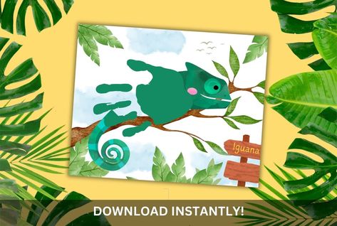 Step into the wild with our Iguana Handprint DIY! 🖐️🎨 Craft a jungle-inspired keepsake in the classroom or at home. 🏞️ Explore further with the Iguana Footprint Printable for a unique gift or decorative art piece. 🌟 #KidsCrafts #DIYArt #JungleAnimals #GiftIdeas Footprint Printable, Lemur Art, Handprint Printable, Keepsake Crafts, Footprint Art, Diy Activities, Toddler Art, Classroom Crafts, Activity For Kids