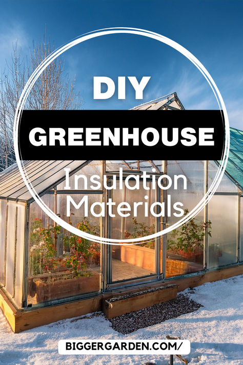 A greenhouse in a snowy landscape showcasing DIY greenhouse insulation materials, with plants visible inside. The image highlights how to protect plants from cold weather. Building Your Own Greenhouse, Build Your Own Greenhouse Diy, Insulating Greenhouse For Winter, Decorating A Greenhouse, Greenhouse Tips And Tricks, Heating A Greenhouse Without Electricity, Greenhouse Materials, Inside Greenhouse Ideas, Greenhouse Insulation