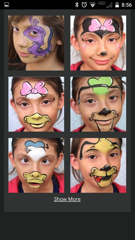 Face Painting Disney Characters, Disney Character Face Paint, Mickey Mouse Face Paint, Mouse Face Paint, Mickey Mouse Face, Mickey Theme, Character Face, Disney Face Characters, Duck Face