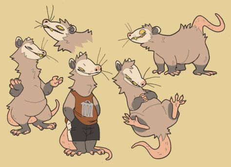 Opossum Fursona, Big Art, Arte Animal, Art Inspiration Drawing, Funky Art, Creature Design, Art Reference Poses, Character Design Inspiration, Drawing Reference