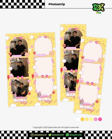 Photo Strip Ideas, Kpop Photostrip, Photostrip Template, Photostrip Design, Photobooth Frame, Photobooth Template, Typography Design Inspiration, Polaroid Template, Keyword Elements Canva