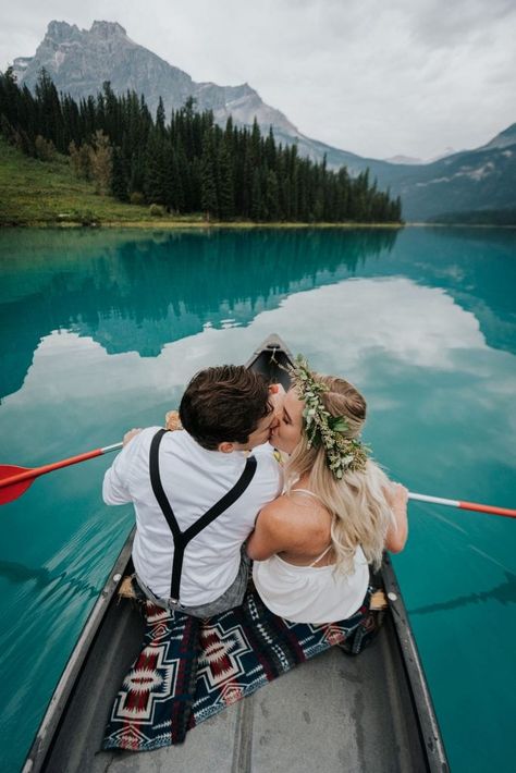 Canoe Wedding, Banff Elopement, Hiking Dog, Lake Elopement, Yoho National Park, Mountain Adventure, Elopement Packages, Canada Destinations, Lake Lodge