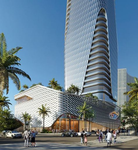 KPF’s tapered Tower 36 wins approval in Miami Hotel Facade, Terrace Floor, Affordable House Plans, Wild Ginger, Mix Use Building, Innovative Architecture, Office Tower, Building Concept, Tower Design