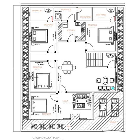 #cadbull #autocad #autocadplan #architecture #cadbullplan #architectureplan #modernhouse #modernhouseplan #4bhkhouseplan #furnitureplan #furniturelayoutplan 50x60 House Plans Layout, House Plans Layout, 10 Marla House Plan, 30x50 House Plans, 20x30 House Plans, House Design Drawing, Budget House Plans, Free House Design, Indian House Plans