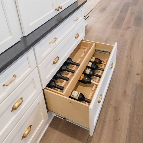 Wine Drawer, Modern Farmhouse Kitchen Cabinets, Interior Remodeling, Home Bunch, Farmhouse Kitchen Cabinets, Interior Design Rustic, Farmhouse Ideas, Farmhouse Interior, Chic Kitchen