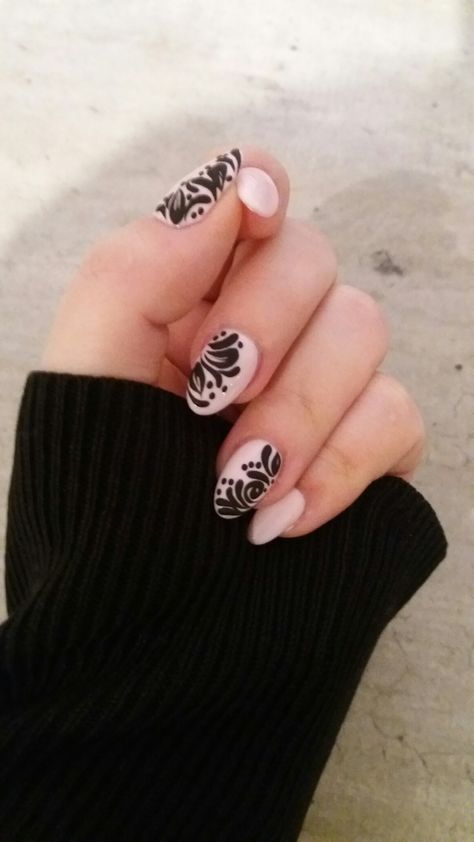 Pink Nails With Black Design, Nails With Black Design, Nails With Black, Light Pink Nails, What Makes You Beautiful, French Manicure, Black Matte, Black Nails, Simply Beautiful