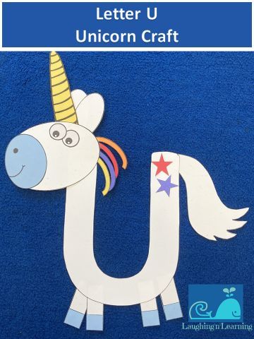 Letter U Craft, U For Unicorn, U Is For Unicorn, Letter U Crafts, Craft Unicorn, U Craft, Alphabet Letter Crafts, Letter Craft, Unicorn Craft