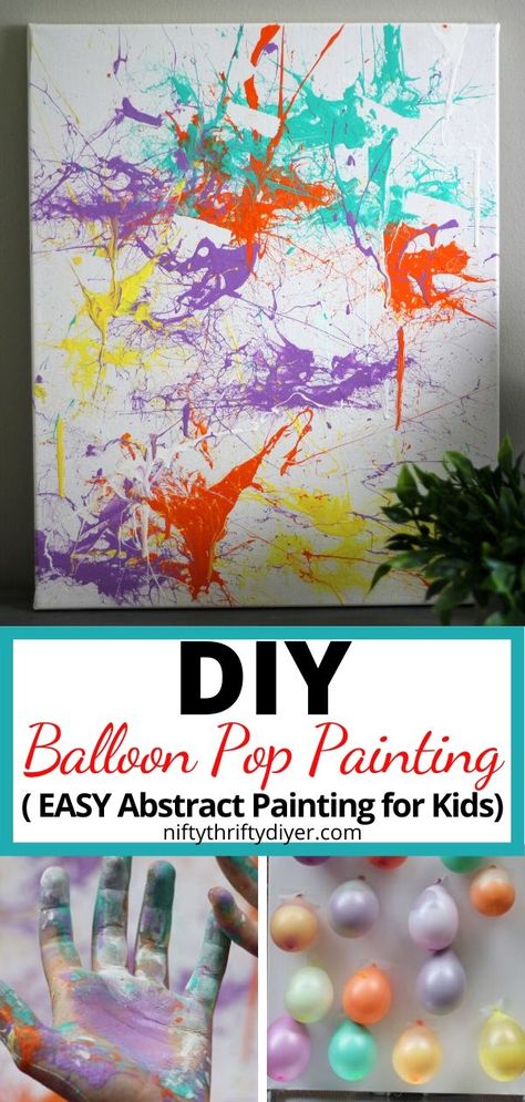 Water Balloon Paint, Paint Balloons On Canvas, Balloon Dart Art, Paint Balloon Art, Paint Day Ideas, Ballon Painting Ideas, Water Balloon Painting Canvas, Paint Balloon Dart Art, Messy Day Activities For Kids