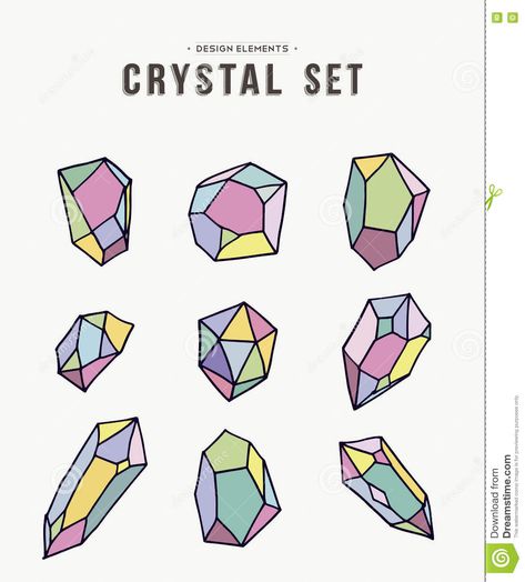 Colorful Retro Crystal Illustration Set Of Icons - Download From Over 68 Million High Quality Stock Photos, Images, Vectors. Sign up for FREE today. Image: 72412854 Crystal Illustration, Icon Images, Shrink Plastic Jewelry, Crystal Drawing, 달력 디자인, Find Icons, Working Drawing, Branding Mood Board, Knife Art