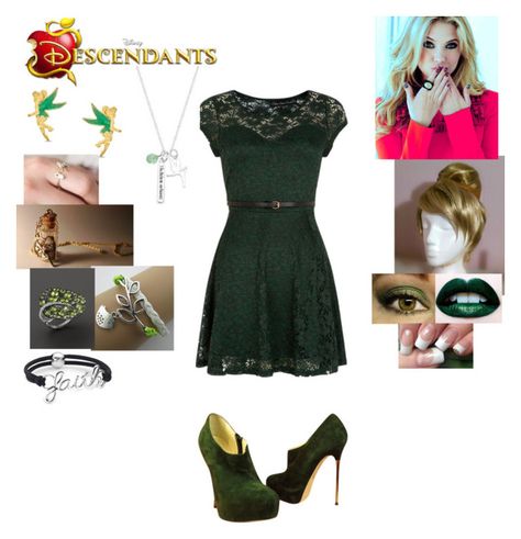 "Taylor Bell - Daughter of Tinkerbell" by maxinehearts ❤ liked on Polyvore featuring Mela Loves London, Brian Atwood, kitsch island, Belk Silverworks, Michael Aram, Lime Crime, disney, tinkerbell, OC and Descendants Daughter Of Tinkerbell, Fic Ideas, Descendants Clothes, Disney Character Outfits, Disney Tinkerbell, Movie Inspired Outfits, Disney Inspired Fashion, Character Inspired Outfits, Fandom Fashion