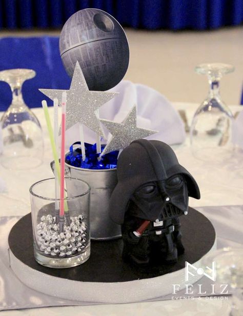 Star Wars Birthday Party | CatchMyParty.com Star Wars Birthday Party Ideas, Decoracion Star Wars, Diy Lightsaber, Birthday Breakfast Party, Star Wars Baby Shower, Star Wars Theme Party, Star Wars Diy, Star Wars Birthday Party, Star Wars Wedding