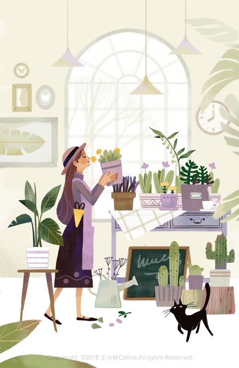 The Flower Shop on Behance Flower Shop, Black Cat, Plants, Black