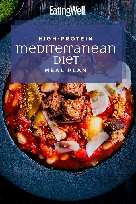 High Protein Meal Plan, Recipes Mediterranean, Protein Meal Plan, Mediterranean Diet Recipes Dinners, Food Recipes Vegetarian, Mediterranean Diet Meal Plan, Easy Mediterranean Diet Recipes, Mediterranean Diet Plan, Calories Per Day