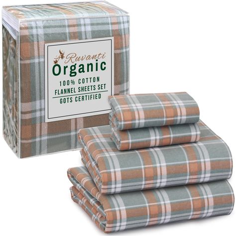 PRICES MAY VARY. Quality of Material: Ruvanti 100% Organic Cotton Flannel Sheets are crafted with meticulous attention to detail, featuring double-brushed fabric for an extra soft texture that offers supreme comfort. These sheets are certified for GOTS (Global Organic Textile Standard), ensuring they meet the highest standards of organic production. Unmatched Softness and Comfort: Ruvanti 100% Organic Cotton Flannel Sheets boast an extra soft texture due to their double-brushed finish, offering Cozy Texture, Flannel Sheets, Simple Machines, Bed Sheet Set, Twin Sheets, King Sheet Sets, Sustainable Practices, Types Of Beds, Adjustable Beds