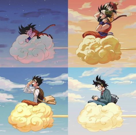 Flying Nimbus, Goku Anime, Kid Goku, Ball Image, Dragon Z, Dragon Ball Painting, Dbz Art, Dragon Ball Image, Anime Dragon Ball Goku