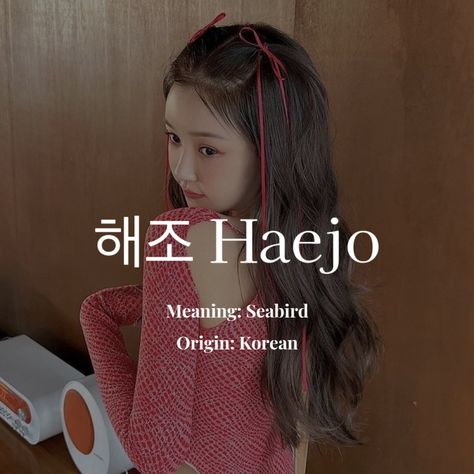 #aesthetic #girlnames #korean #haejo Korean Name Meaning Moon, Korean Name Aesthetic, Pretty Korean Names, Korean Name Meaning, Korean Last Names, Names That Mean Beautiful, Korean Girls Names, Japanese Names And Meanings, Asian Names