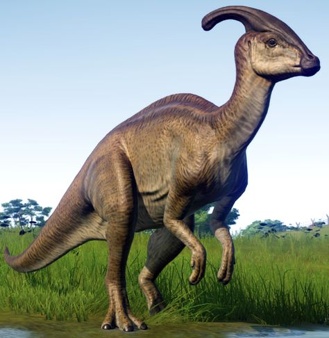 Parasaurolophus. Jurassic World Evolution, Real Dinosaur, Dino Park, Dinosaur Photo, Prehistoric Wildlife, Dinosaur Park, Dinosaur Images, Dinosaur Pictures, Dinosaur Illustration