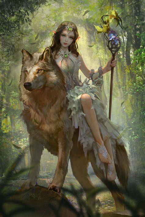 Creature Fantasy, Elves Fantasy, Forest Elf, Wolf Wallpaper, A Wolf, Arte Fantasy, 판타지 아트, Fairy Art, 영감을 주는 캐릭터