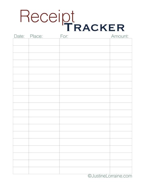 Receipt Tracker Printable: How to Keep Track of Spending - justinelorraine.com Keeping Track Of Money, Keep Track Of Spending, Receipt Organization Ideas, Receipt Tracker, Spending Tracker Printable, Rent Receipt, Shopping Planner, Business Binders, Expense Tracker Printable