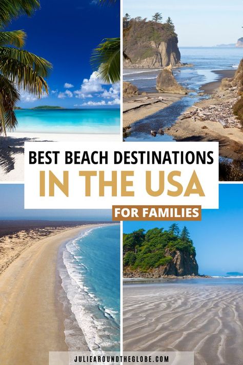 If you are planning a beach vacation with your family, check our list of the best beach destinations in the US for families. These kid-friendly beaches are perfect for a beach getaway in the United State. Click on the pin to find inspiration for your next trip to the beach! Kids Vacation Destinations, Beach Trip Ideas, Best Us Beaches, Best Beach Destinations, Beach Vacation Spots, Best Family Beaches, Vacations In The Us, Beach Destinations, Kids Vacation