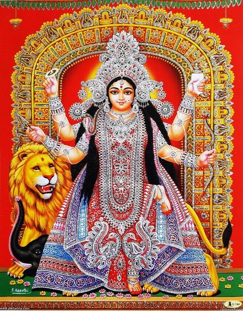 Durga Bhavani Mata (via eBay: Indian_ash) Aigiri Nandini, Durga Chalisa, Navratri Wallpaper, Durga Ashtami, Navratri Devi Images, Hindu Goddesses, Adi Shakti, Divine Spirit, Jay Mataji