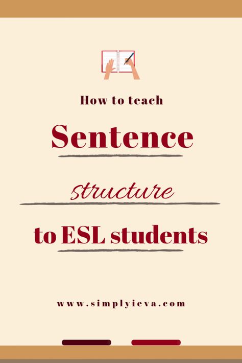 How to teach ESL beginners: how to teach sentence structure to your English learners. Esl Sentence Structure Activities, Esl Teaching Elementary, Esol Teacher, Teaching Sentence Structure, Chinese Conversation, Esl Beginners, Sentence Structure Activities, English Sentence Structure, Teaching Sentences