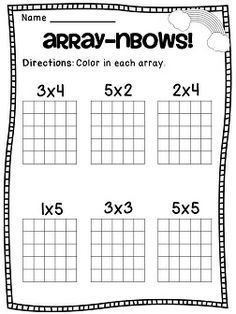 Array Worksheets Grade 2 Arrays Worksheet, Array Worksheets, Grade 3 Math, Teaching Multiplication, Math Operations, Maths Ideas, Math 2, Math School, Math Multiplication