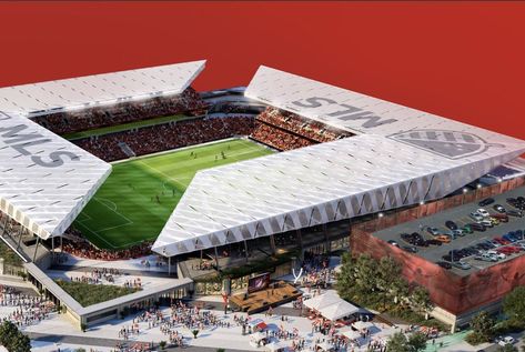 St. Louis soccer stadium shapes up as a sleek square, first renderings show | Metro | stltoday.com Italian Neighborhood, School Sketches, Downtown St Louis, Stadium Architecture, Mls Soccer, Stadium Design, Soccer Stadium, Sport Park, Wet Felting Projects