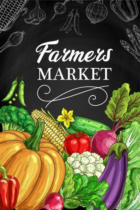 Farmers market vegetables chalkboard vector banner Vegetable Shop Design Ideas, Vegetable Market Design, Shop Board Design, Farm Vector, Vegetable Market, Farmers Market Sign, Chalkboard Vector, Farmer Market, From Farm To Table