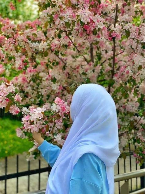 Hajib Fashion, Cherry Blossom Pictures, Muslimah Photography, Muslim Couple Photography, Pakistani Fancy Dresses, Cute Tumblr Wallpaper, Hijabi Aesthetic, Photography Posing Guide, Cute Flower Wallpapers