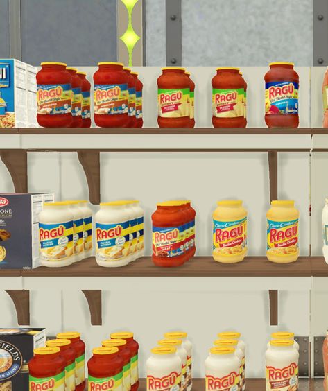 Sims 4 Cc Kitchen Clutter Food, Sims 4 Cc Food Clutter, Sims 4 Food Clutter, Ragu Pasta Sauce, Ragu Pasta, Sims 4 Kitchen, Sims 4 Cas Mods, Cc Mods, Sims 4 Cc Kids Clothing