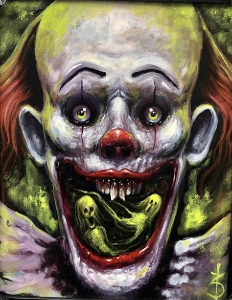 Coulrophobia Art, Pennywise Painting, Cartoon Drawings Sketches, Art Final, Pennywise The Clown, Horror Themes, Evil Clowns, Horror Movie Art, Ap Art