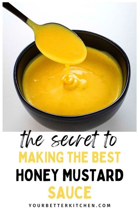 Discover the versatility of honey mustard sauce in your kitchen. This easy, five-ingredient recipe is a game-changer for enhancing your meals. From a tangy spread for sandwiches and burgers to a delightful dipping sauce for chicken wings and nuggets, or even as a zesty dressing for salads, this homemade sauce is a must-try. Quick to prepare, it's sure to become a staple for both casual and gourmet dishes. Sauce For Chicken Wings, Mustard Sauce For Chicken, Dipping Sauce For Chicken, Easy Honey Mustard, Honey Mustard Sauce Recipe, Honey Mustard Dip, Honey Mustard Recipes, Gourmet Dishes, Honey Mustard Dipping Sauce