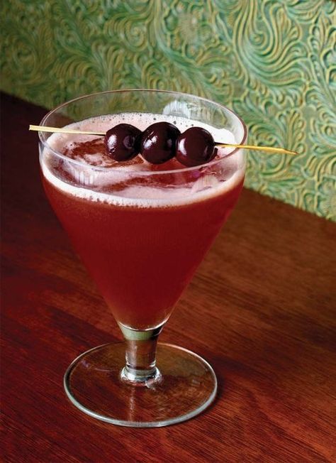 Cherry Bounce Cocktail Recipe | PUNCH Cherry Bounce Moonshine Recipe, Cherry Cocktails, Cherry Bounce, Cherry Syrup, Cherry Brandy, Moonshine Recipes, Cherry Cocktail, Martha Washington, Cherry Desserts