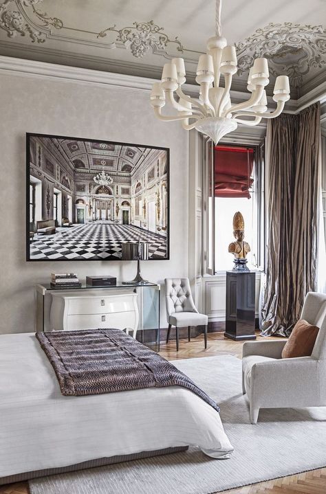 Fendi Casa New Headquarters Ceiling Fresco, Fendi Casa, White Furniture Living Room, Italian Interior, Best Outdoor Furniture, Luxury Home Furniture, Elle Decoration, Italian Furniture, Apartment Design