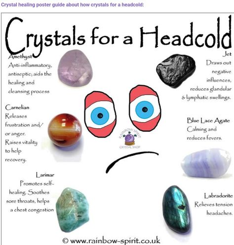 Head cold stones that may be of help. Zoadic Signs, Scared Space, Crystals Benefits, Chakras Stones, Pretty Gemstones, Crystal Illustration, Living Stones, Crystal Uses, Crystal Power