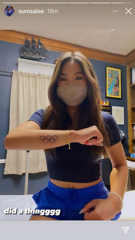 Olympic Rings Tattoo, Gymnastics Tattoo, Pencil Sketch Ideas, Olympic Tattoo, Tokyo Summer, Rings Tattoo, Olympic Rings, Bachelorette Tshirts, Gaming Tattoo