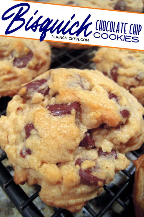 Bisquick Cookies, Bisquick Mix Recipe, Bisquick Chocolate Chip Cookies, Bisquick Recipes, Plain Chicken, Choc Chip Cookies, Baking Mix, Healthy Cookies, Cookies Recipes Christmas