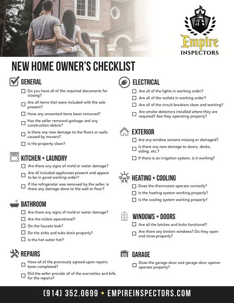 What To Know Before Buying A House, Pre Closing Checklist, Home Buyers Checklist, First Time Home Buyer Essentials, First Time Home Owner Checklist, Final Walkthrough Checklist, Final Walk Through Checklist New Home, First Time Home Owner Essentials, New Home Owner Checklist