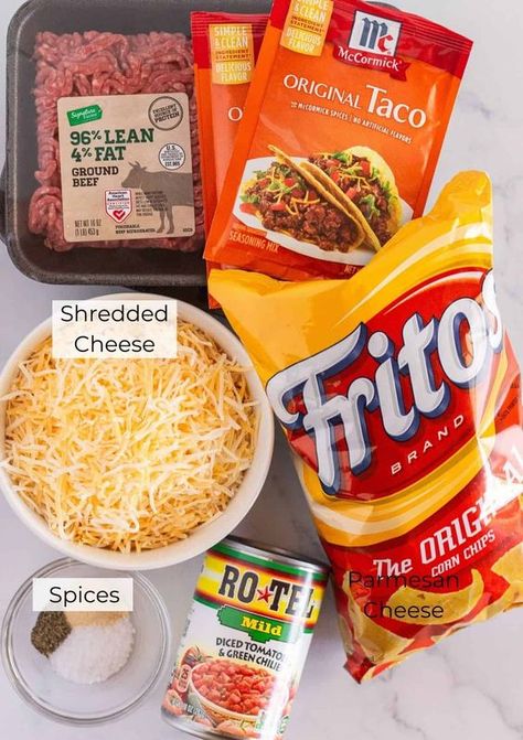 Quick & Easy Walking Taco Casserole - Practically Homemade Quick Easy Mexican Meals, Walking Taco Bake, Walking Taco, The Best Walking Taco Casserole, Easy Walking Taco Casserole, Taco Casserole Recipes, Walking Taco Casserole, Taco Bake Casserole, Walking Taco Casserole With Fritos