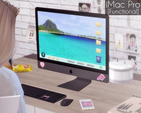 Electronics: Functional iMac Pro from Descargas Sims • Sims 4 Downloads Sims 4 Functional, Sims 4 Mac, Los Sims 4 Mods, Muebles Sims 4 Cc, Sims 4 Bedroom, Custom Computer, Sims 4 House Design, Sims 4 Gameplay, Sims 4 Downloads