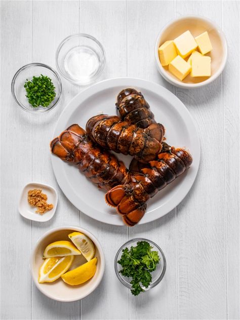 Butter Poached Lobster Tails – Sizzlefish Butter Poached Lobster Tail, Herb Butter Sauce, Lobster Chowder, Cooking Lobster, Butter Poached Lobster, Grilled Lobster Tail, Poached Lobster, Grilled Lobster, Sauteed Green Beans