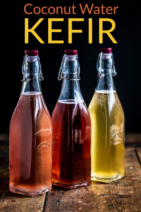 How To Make Fizzy Coconut Water Kefir via @The Raw Chef Homemade Beverages, Coconut Kefir, Kefir Drink, Milk Kefir Grains, Water Kefir Grains, Homestead Food, Fermented Recipes, Ground Beef Keto Recipes, Kefir Recipes