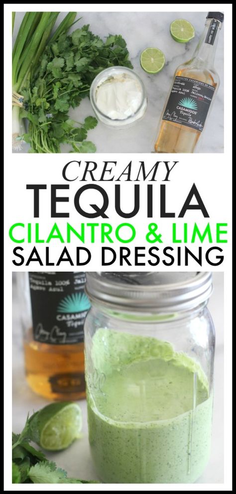 Add a little southwest to your salads with this creamy tequila, cilantro and lime salad dressing recipe! Lime Salad Dressing, Lime Salad, Sauces And Dips, Keto Salad Dressing, Cilantro Salad, Keto Sauces, Salad Dressing Recipe, Low Carb Sauces, Low Carb Salad