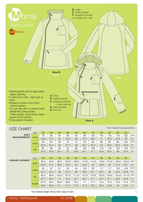 PDF Sewing Pattern for Women Walking Jacket momiji size - Etsy Norway Diy Womens Clothes, Lining Pattern, Illustrated Instructions, Sew Ins, Make Your Own Clothes, Garment Pattern, Womens Sewing Patterns, Sewing Class, Sewing Studio