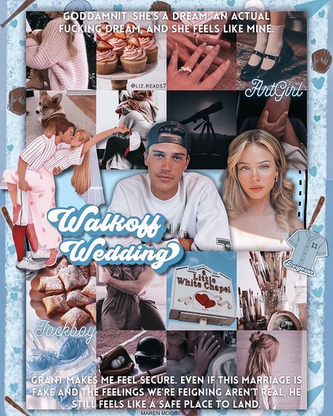 Liz ✨Book Lover✨ | “Will you fake marry me, ArtGirl? And make me the happiest Jock in all the land?” ✨ 📚- Walkoff Wedding by @authormarenmoore (Orleans… | Instagram Walkoff Wedding, Strangers Again, He Sees Me, University Series, Artsy Girl, Little White Chapel, Cinderella Story, A Cinderella Story, Sports Romance